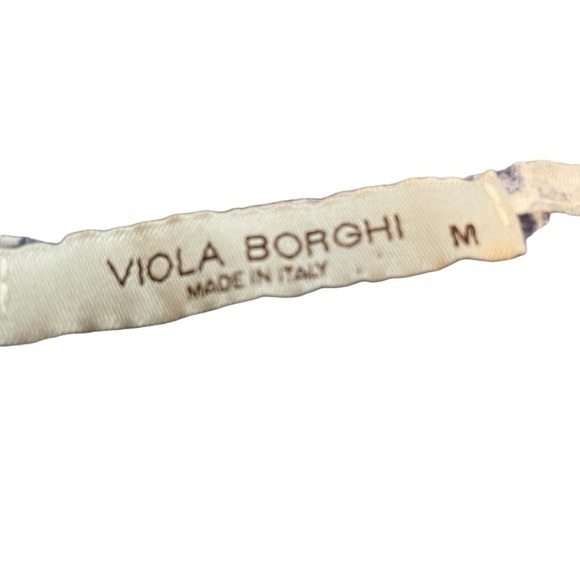 Viola Borghi Made in Italy - Size Medium Blue White Abstract Design- Silk Dress - Picture 10 of 15